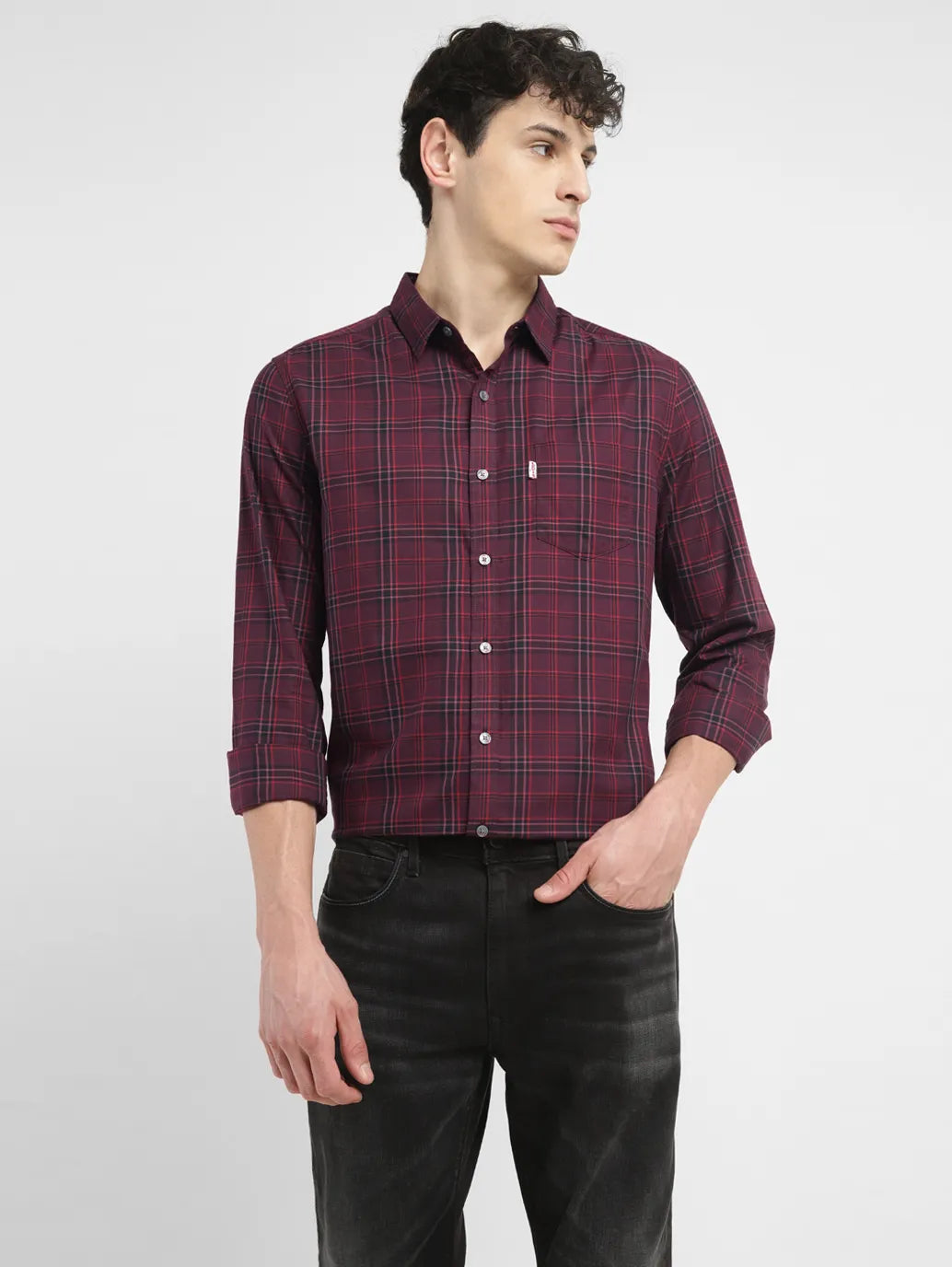 Men's Redloop Checkered Slim Fit Shirt - 72adfc6e-6835-42d8-9afa-5e9d4b21c386 View