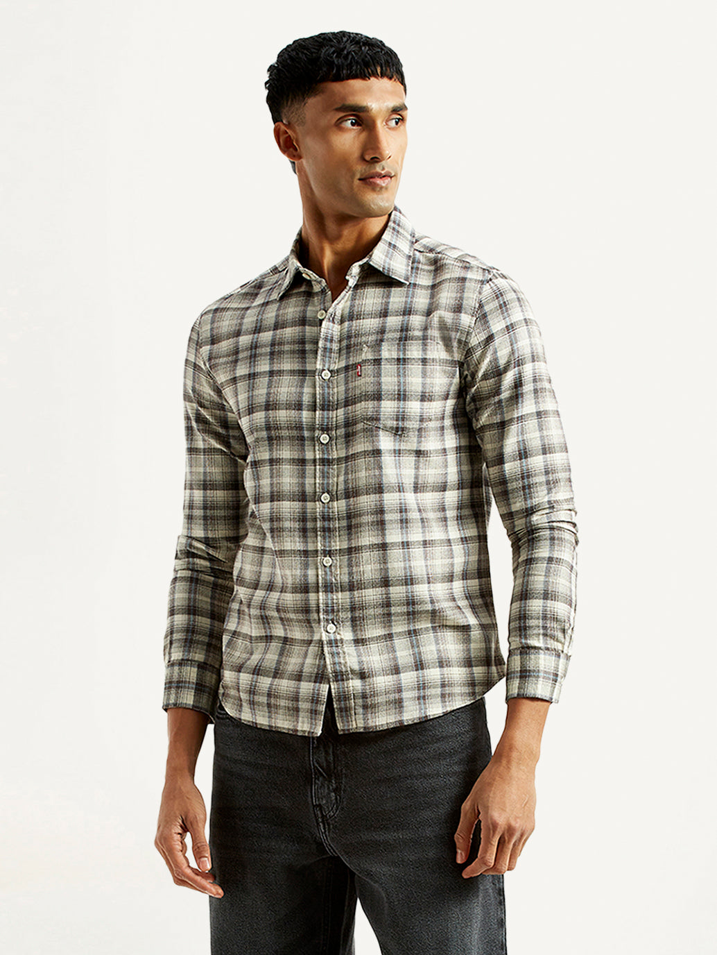 Men's Checkered Multi Color Slim Fit Shirt - Styleshot View
