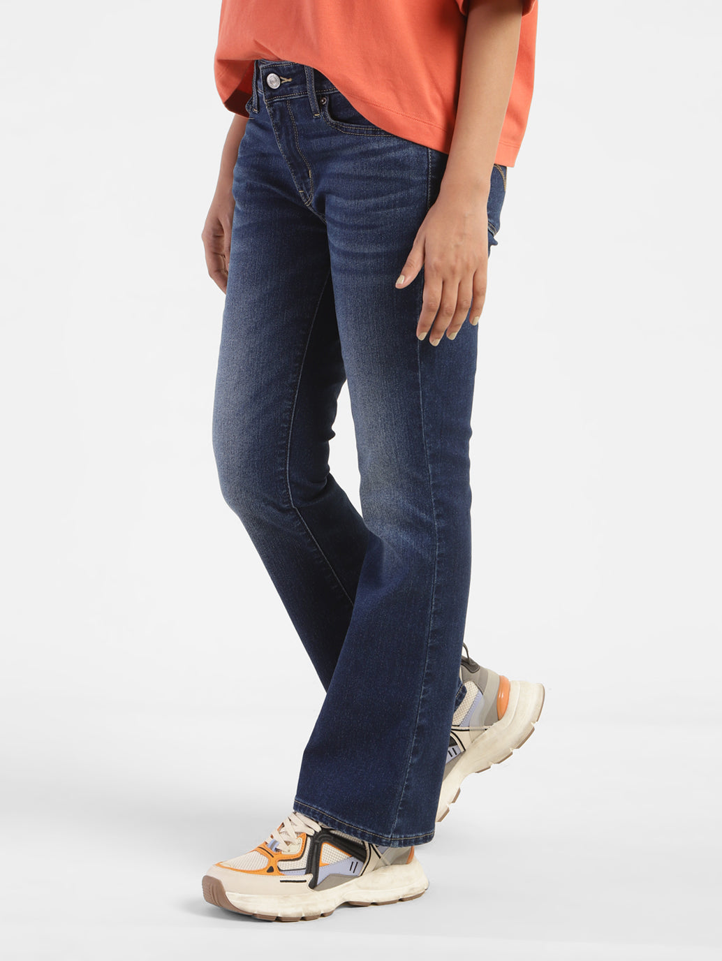 Women's 715 Blue Flared Fit Mid Rise Jeans - 85bfb0d5-0a1b-4668-8aea-c67066f24f96 View