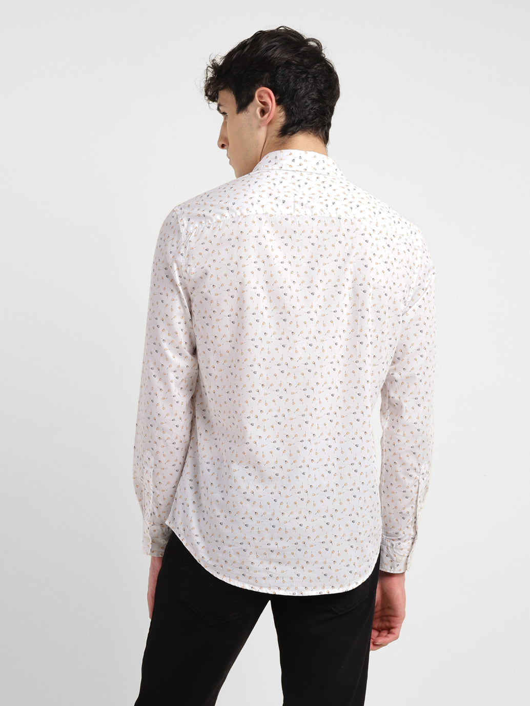Men's Geometric Print Slim Fit Shirt - 6bc9b038-8476-4e54-8c0b-410602a18045 View