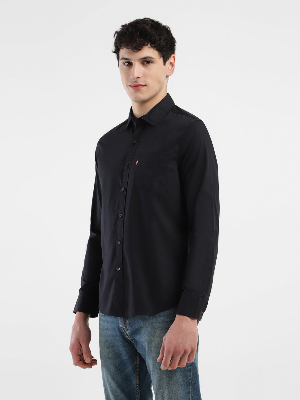Men's Solid Slim Fit Shirt - Side View