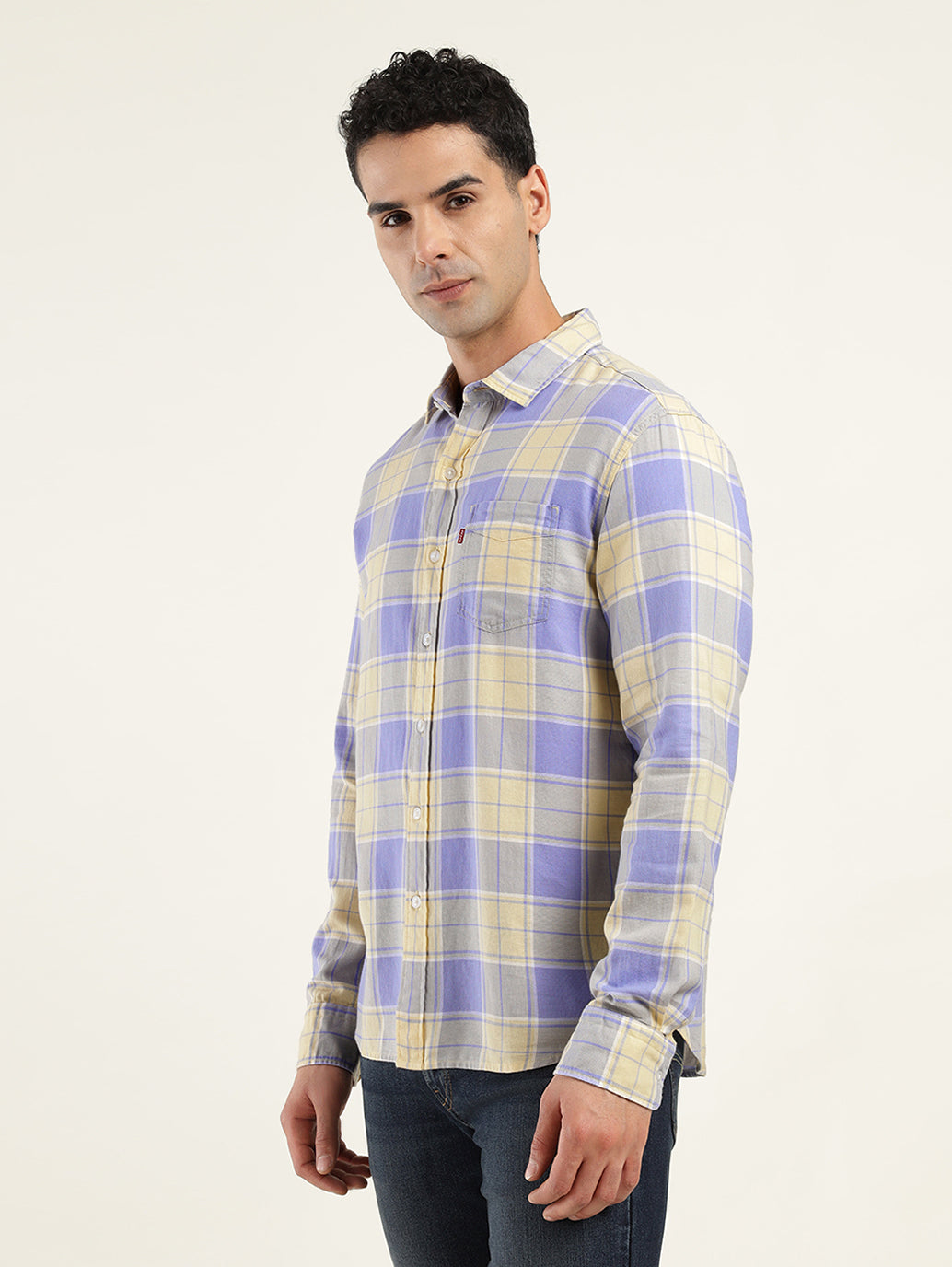 Men's Striped Slim Fit Shirt - Side View