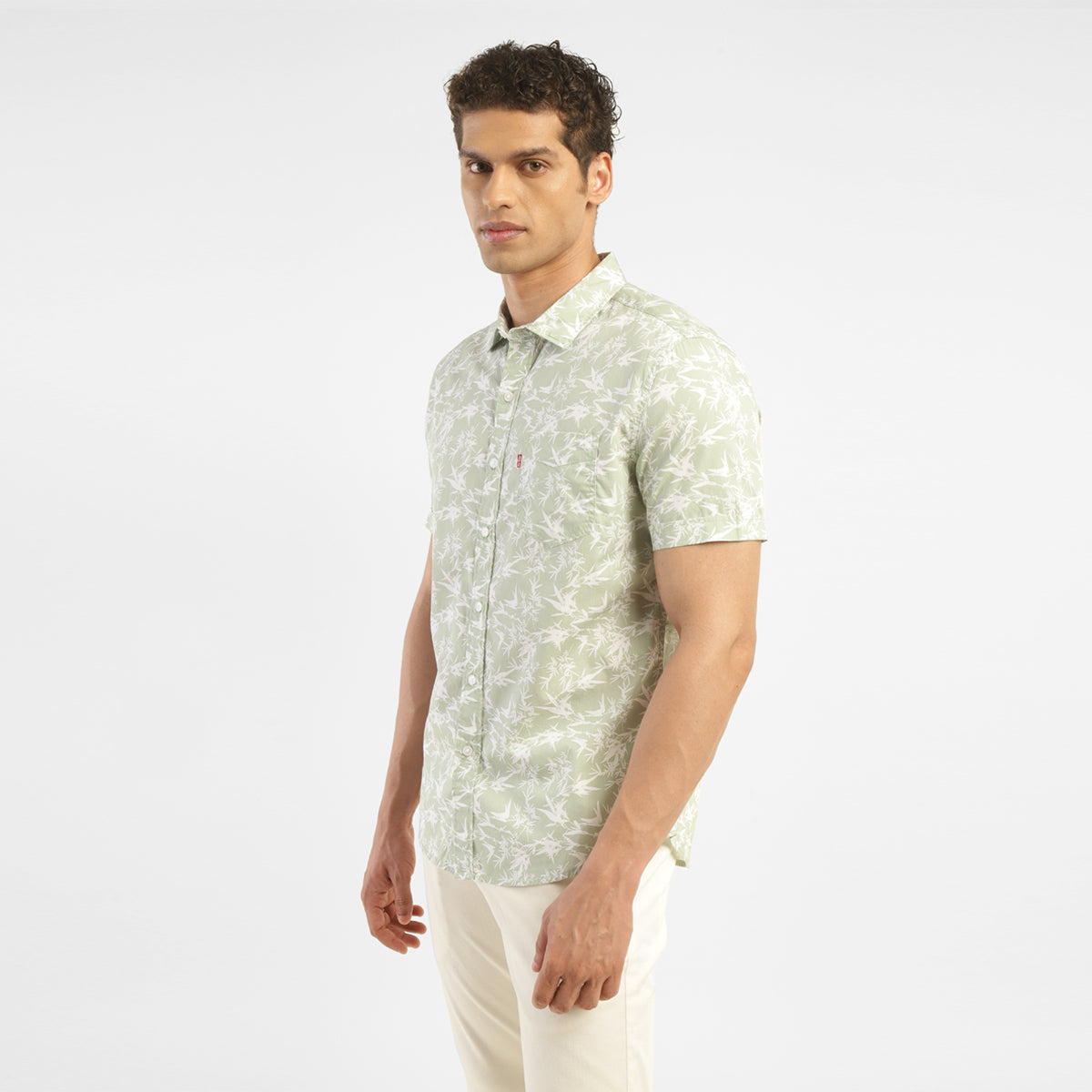 Men's All Over Printed Slim Fit Shirt - Side View