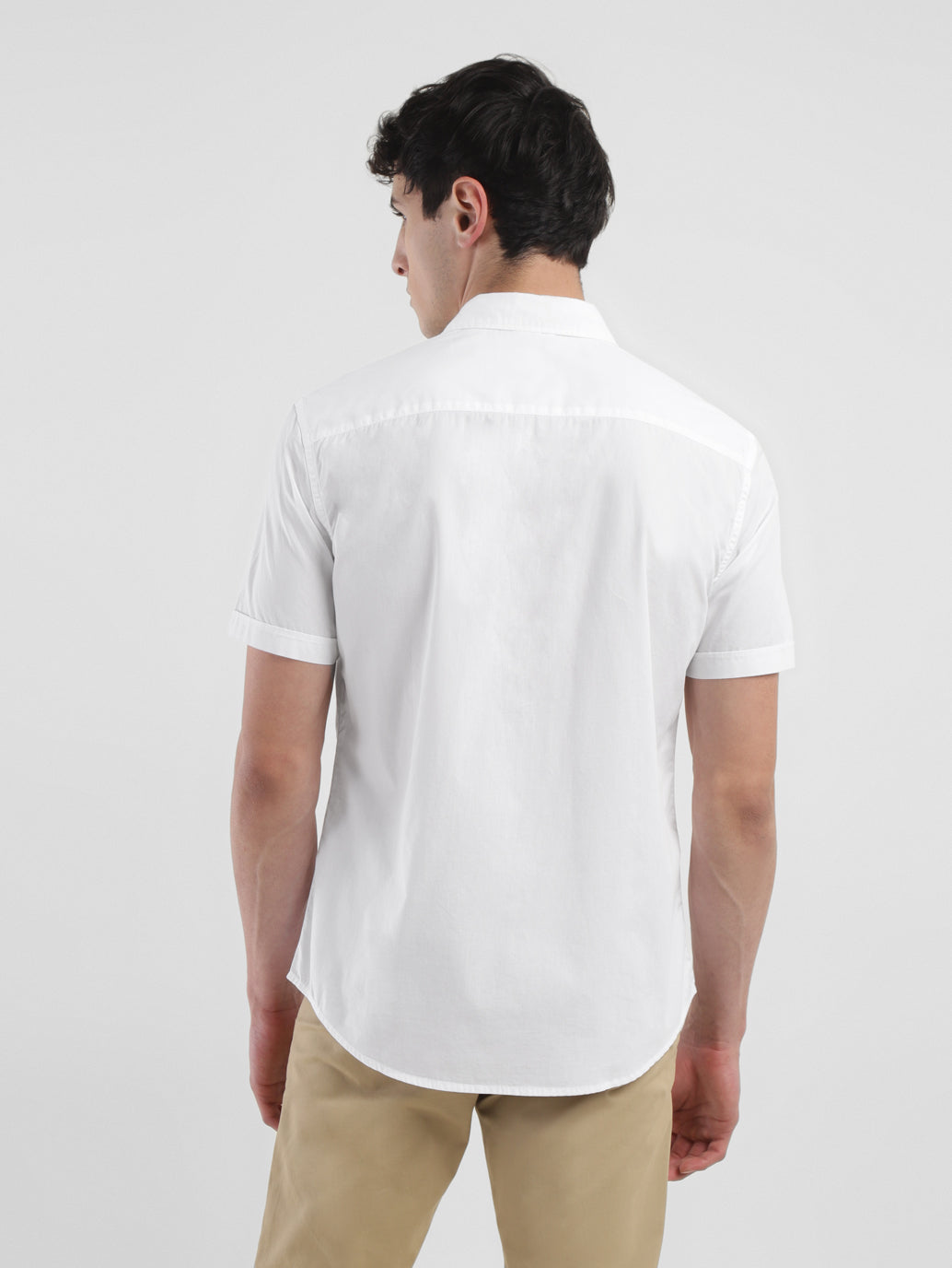Men's Solid Slim Fit Shirt - Back View