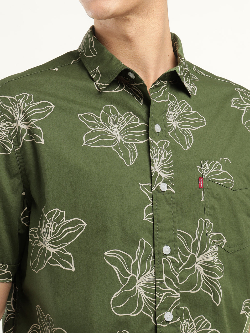 Men's Printed Slim Fit Shirt - Detail View