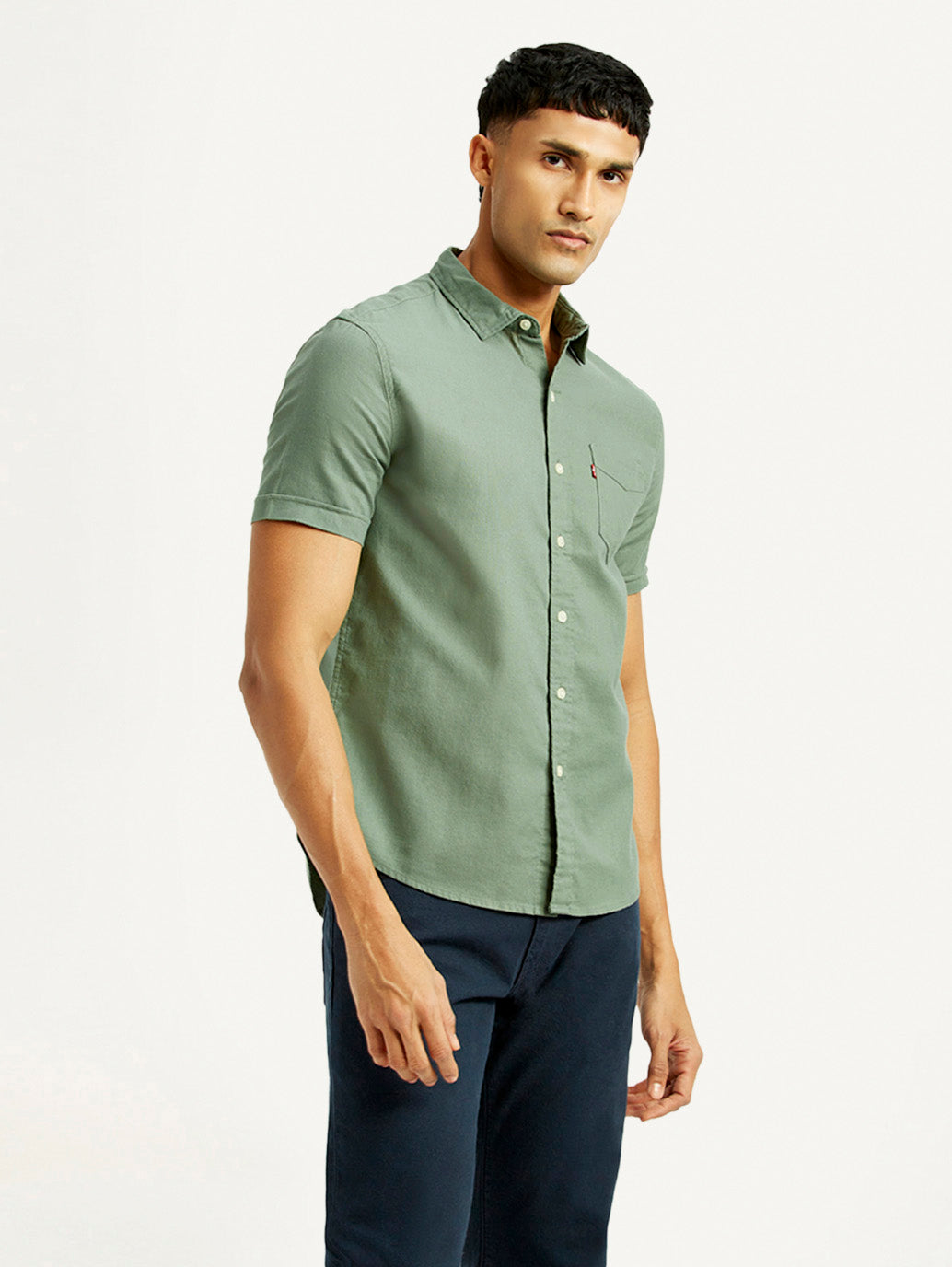 Men's Solid Slim Fit Shirt - Side View