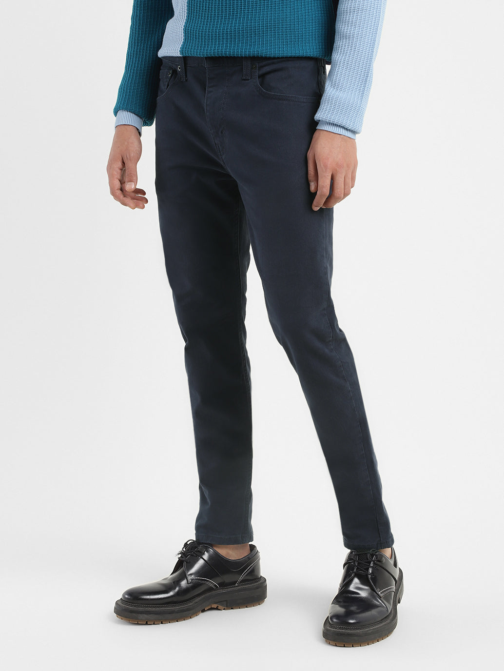 Men's 512 Navy Blue Slim Tapered Fit Mid Rise Jeans - a7473f18-ab0c-4e5c-a761-937005c51f62 View