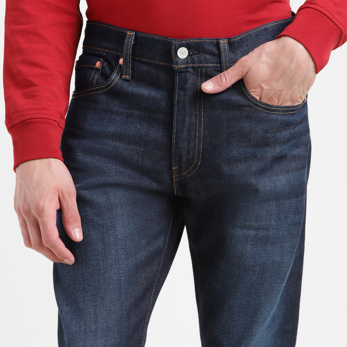 Men's 512 Blue Slim Tapered Fit Mid Rise Jeans - Frontdetails View