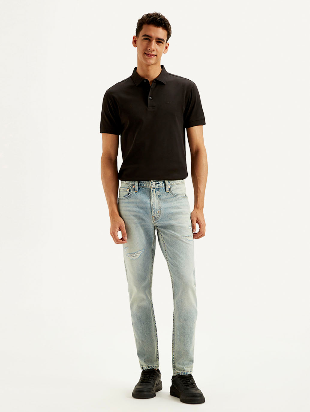 Men's 512 Light Blue Slim Tapered Fit Mid Rise Jeans - Front View