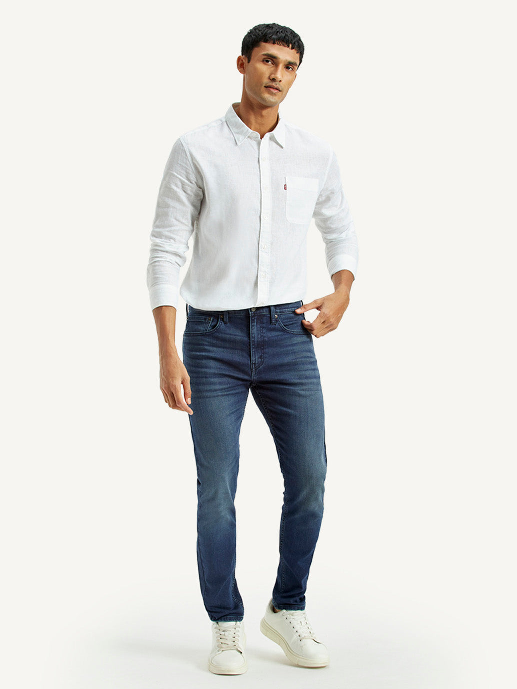Men's 512 Dark Indigo Slim Tapered Fit Mid Rise Jeans - Front View