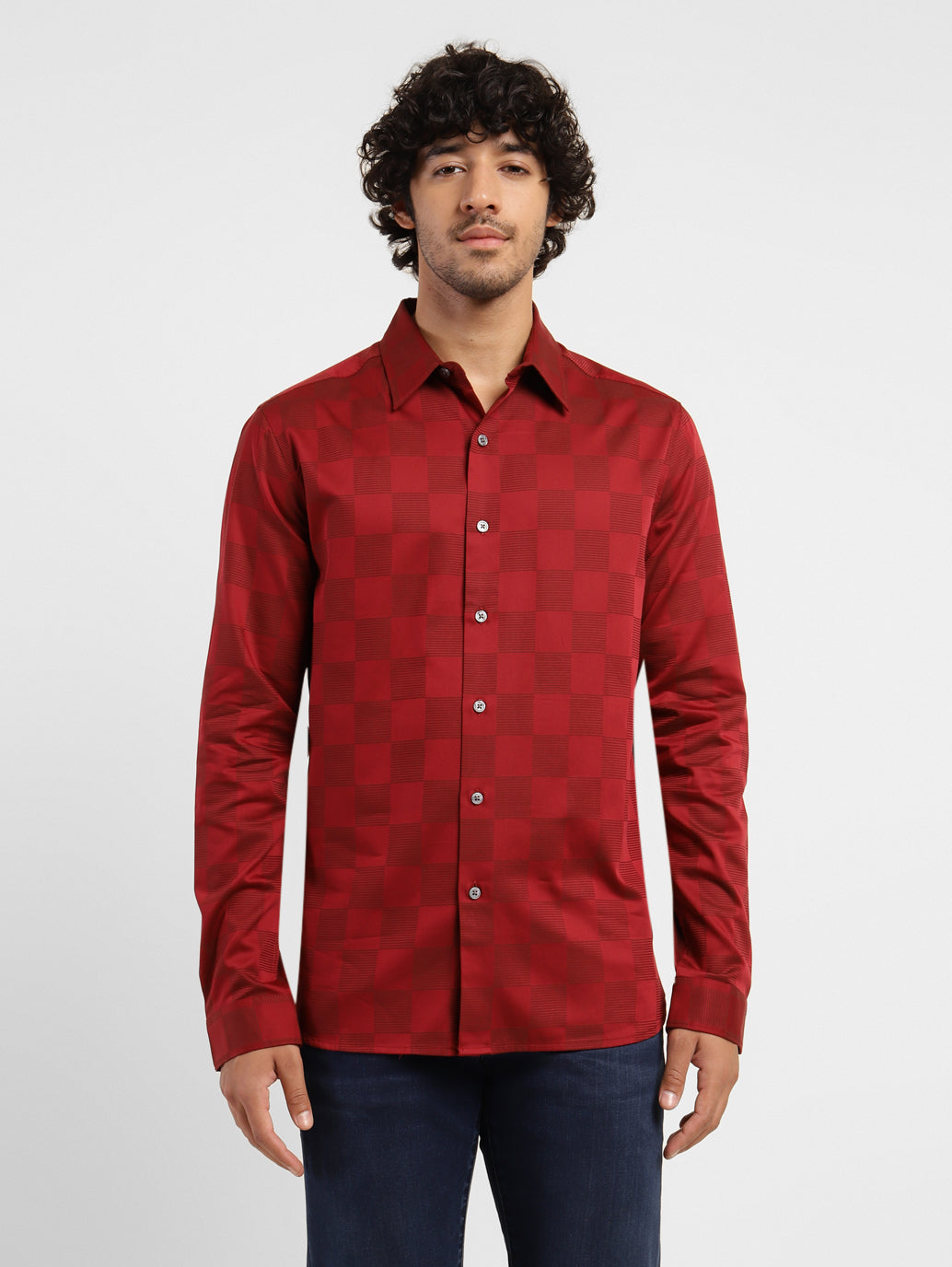 Men's Checkered Slim Fit Shirt - 8927db49-9c37-4696-8533-7b321e515394 View