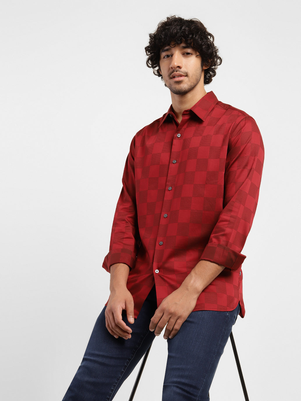 Men's Checkered Slim Fit Shirt - baad4f9d-6ddb-478f-af04-63091773067d View