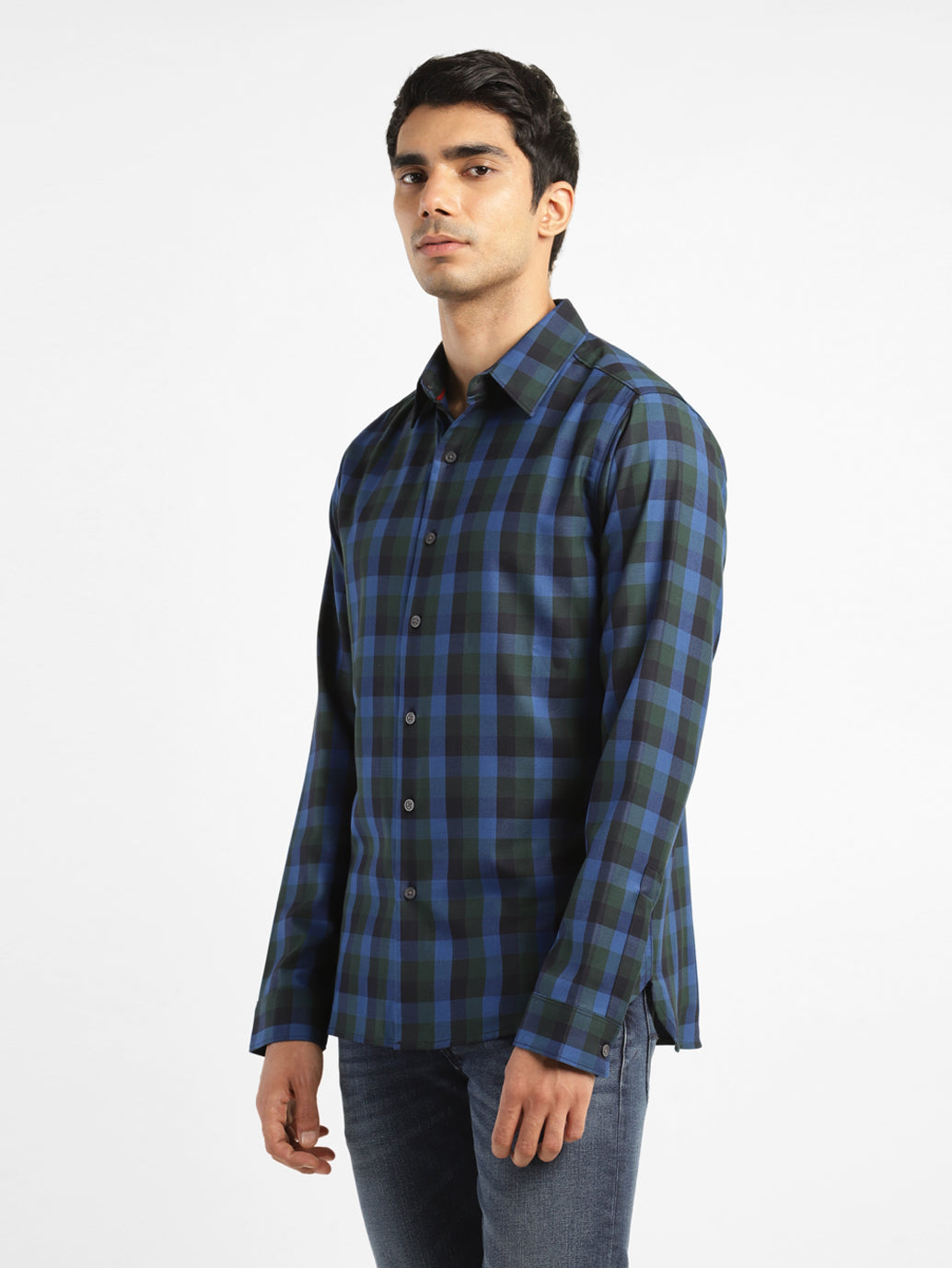 Men's Checkered Slim Fit Shirt - b226d4c8-815b-4f6b-ba4f-928a994f80de View