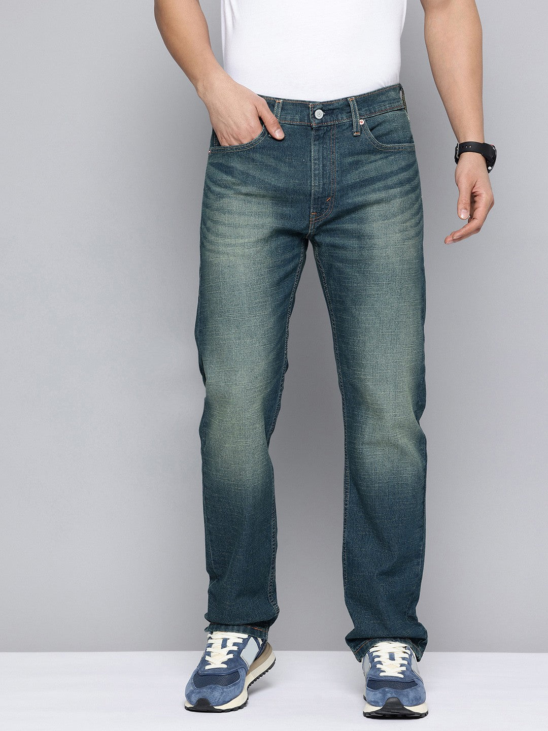 Men's 513 Indigo Slim Straight Fit Mid Rise Jeans - 40cbf199-7684-48cf-a3bb-c94d8716c44f1735282129668-Mens-Mid-Rise-Slim-Straight-Fit-Indigo-Jean-9521735282129116-2 View