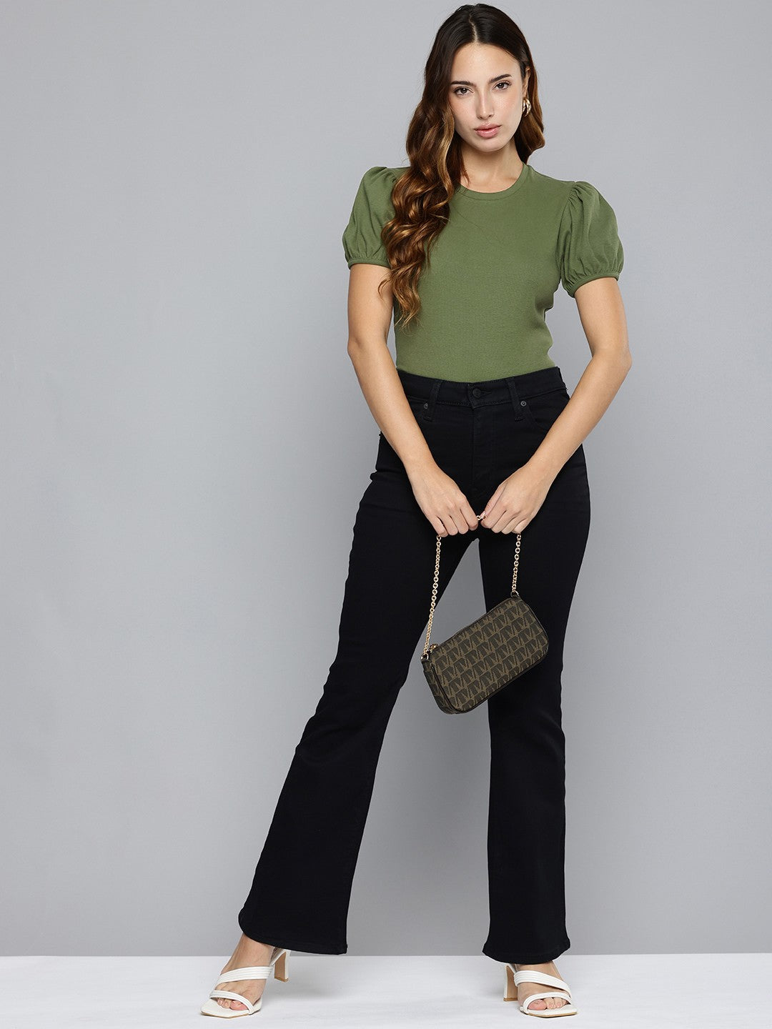 Women's Textured Green Crew Neck Top - 508dc63e-00ec-42e3-aaa9-ddd8c07d1c2d1726649332832-Levis-Women-Tops-5811726649332515-5 View