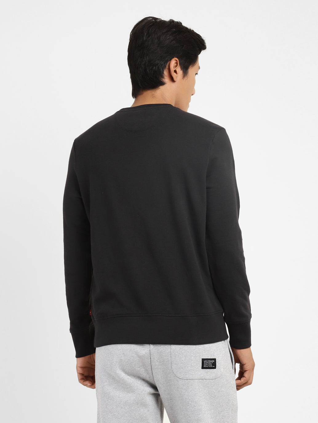 Men's Brand Logo Crew Neck Sweatshirt Black - fb4c1f58-91ad-4239-8b14-980ac438eb9c View