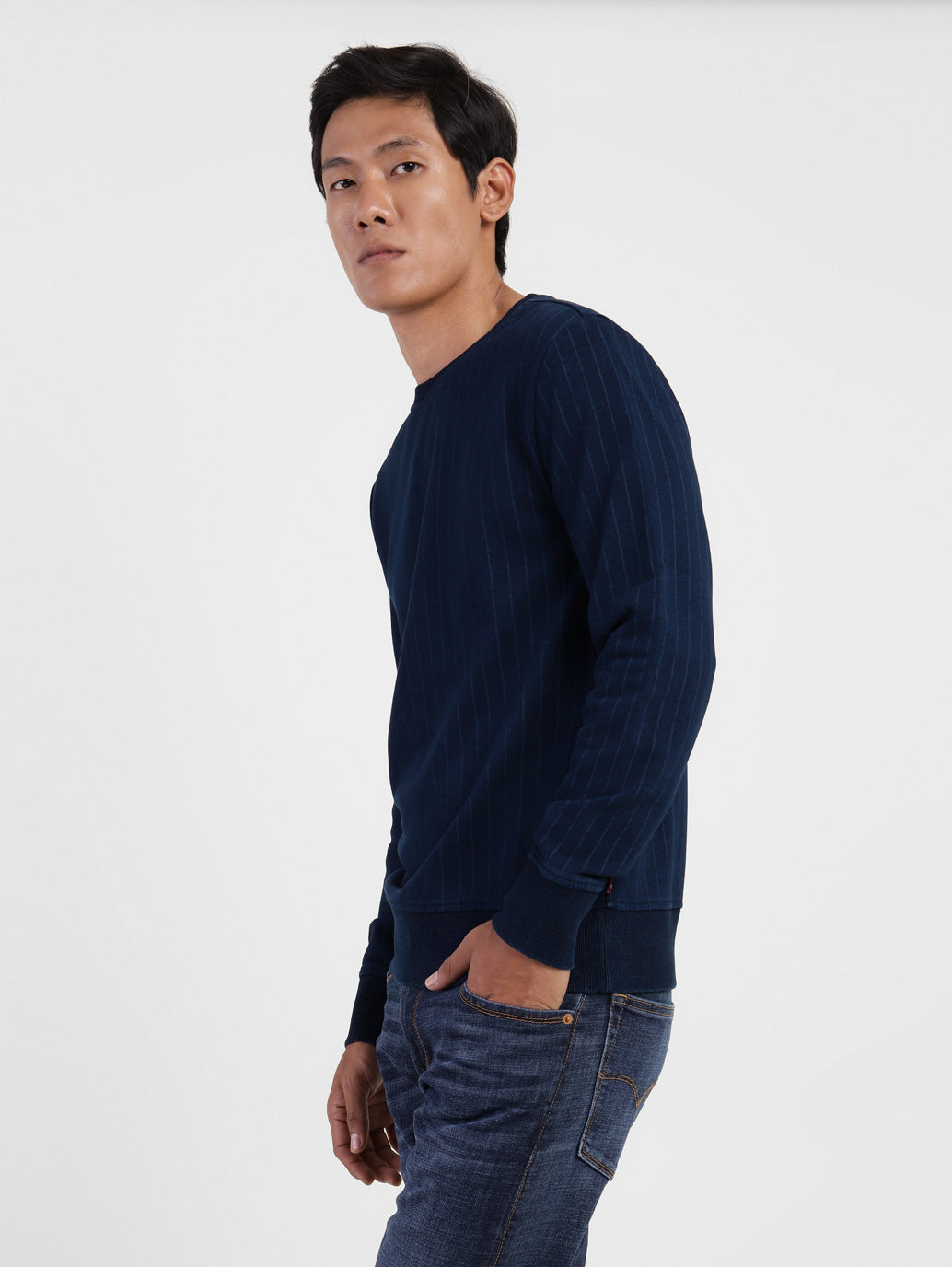 Men's Striped Crew Neck Sweatshirt - 51bf3e3c-fb8d-483b-8cc9-d42d3db783ca View