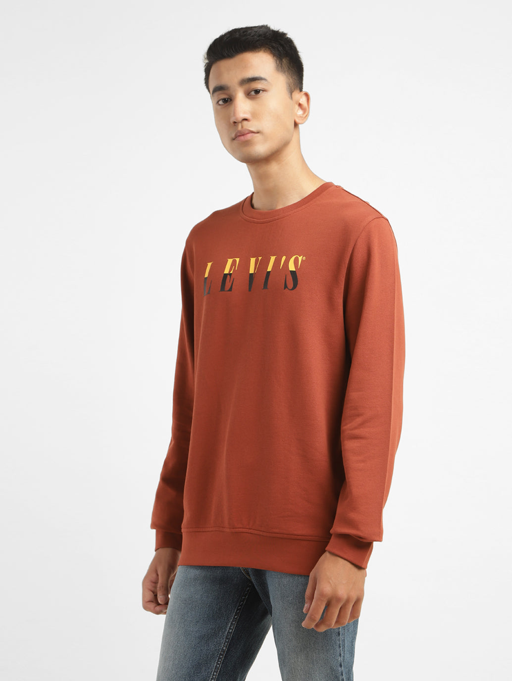 Men's Brand Logo Crew Neck Sweatshirt - f45af031-c26d-4a18-b743-07e43b430e22 View