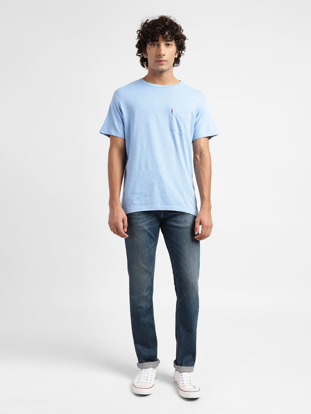 Men's 65504 Blue Skinny Fit Mid Rise Jeans - a8275f3f-837b-4321-b100-71c94fdec576 View