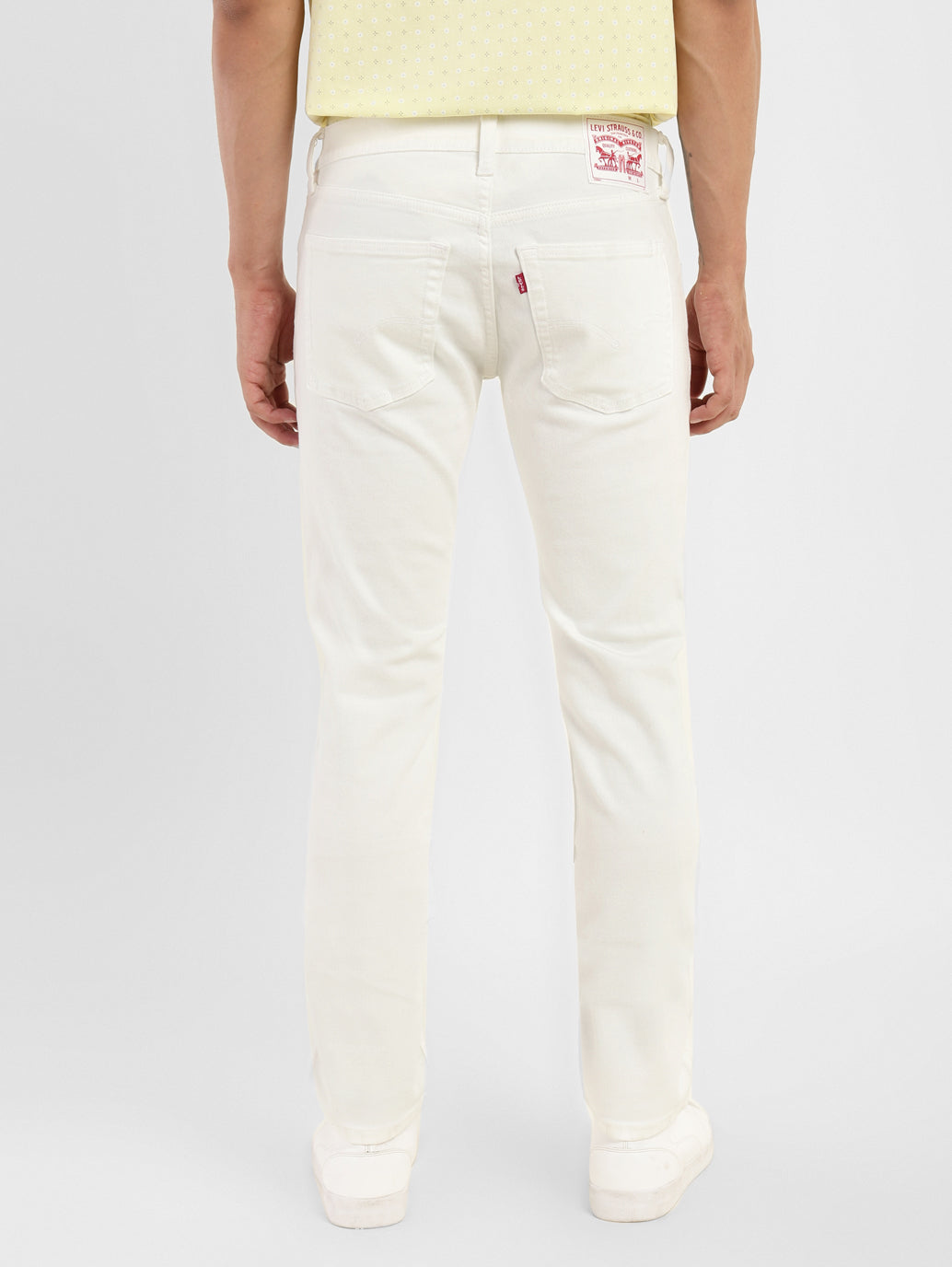 Men's 65504 White Skinny Fit Mid Rise Jeans - 1bef6aad-98a0-40be-b842-8f4f31bd2fed View