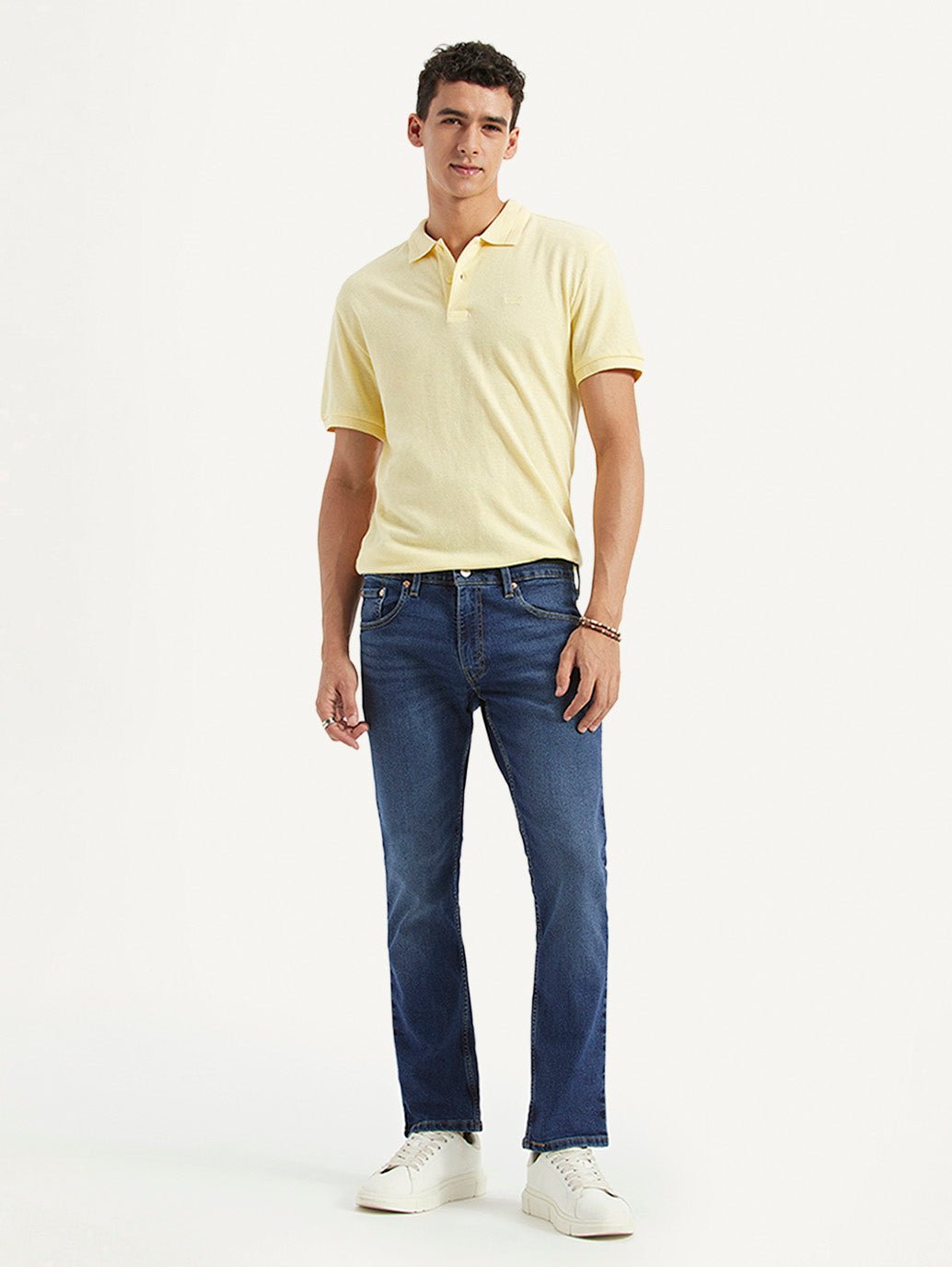 Men's 65504 Blue Skinny Fit Mid Rise Jeans - Styleshot View