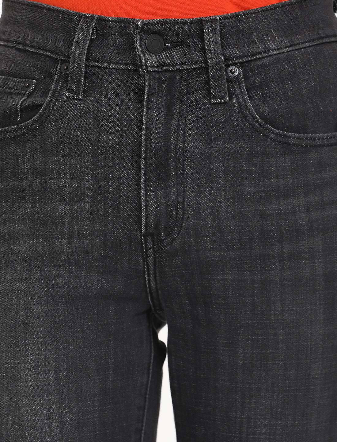Women's 724 Black Straight Fit High Rise Jeans - Detail View