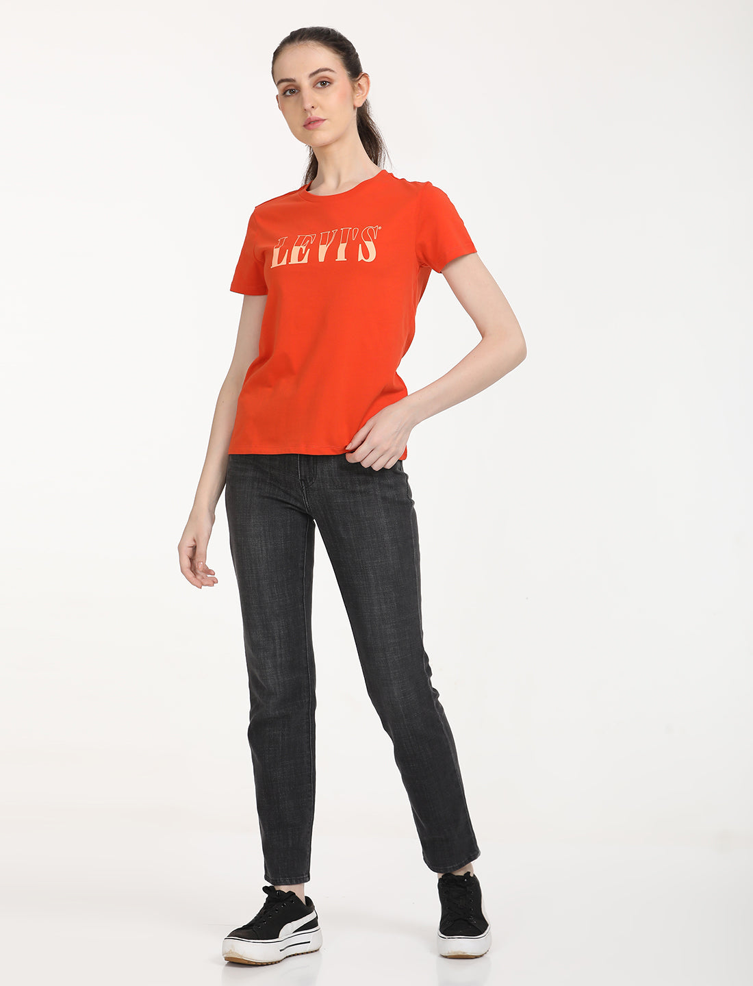 Women's 724 Black Straight Fit High Rise Jeans - 7 View