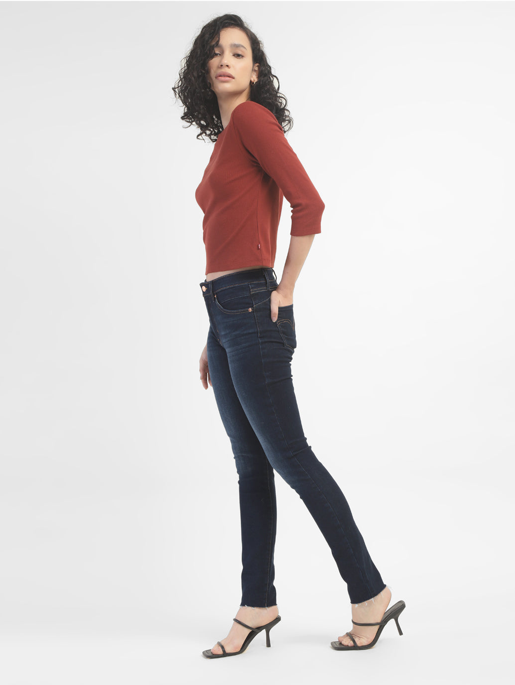 Women's Navy Blue Revel Shaping Skinny Fit High Rise Jeans - a630722b-b087-49b9-9a19-45dafdd3da20 View
