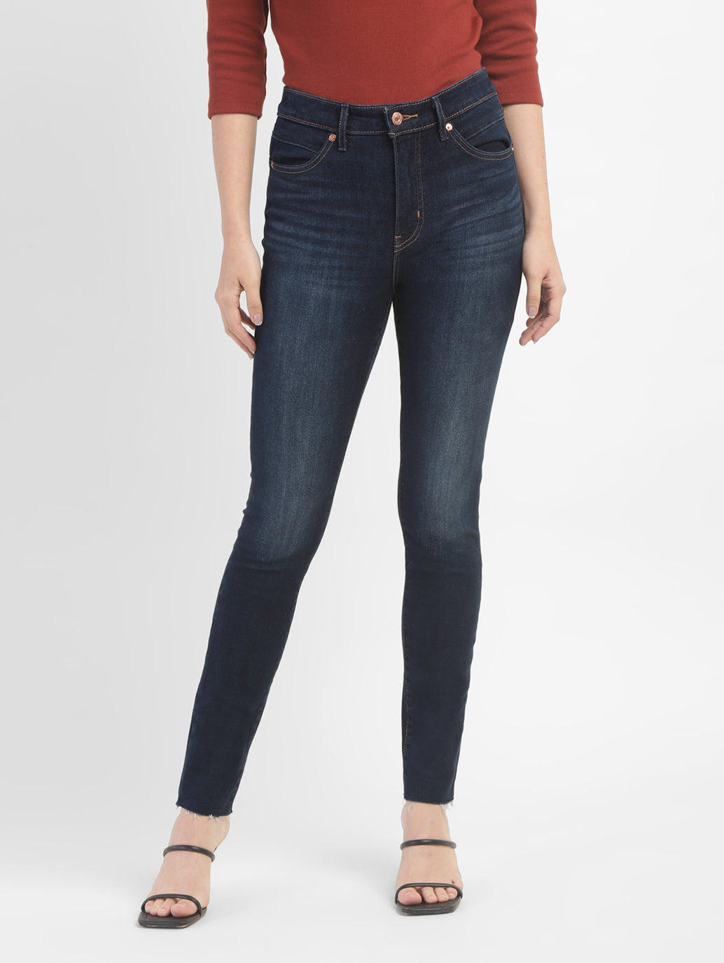Women's Navy Blue Revel Shaping Skinny Fit High Rise Jeans - dd7b5416-1c5a-4bda-b22d-f3a9a725ff30 View