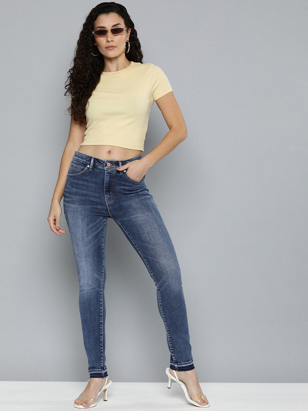 Women's Blue Revel Shaping Skinny Fit High Rise Jeans - StyleDetails View