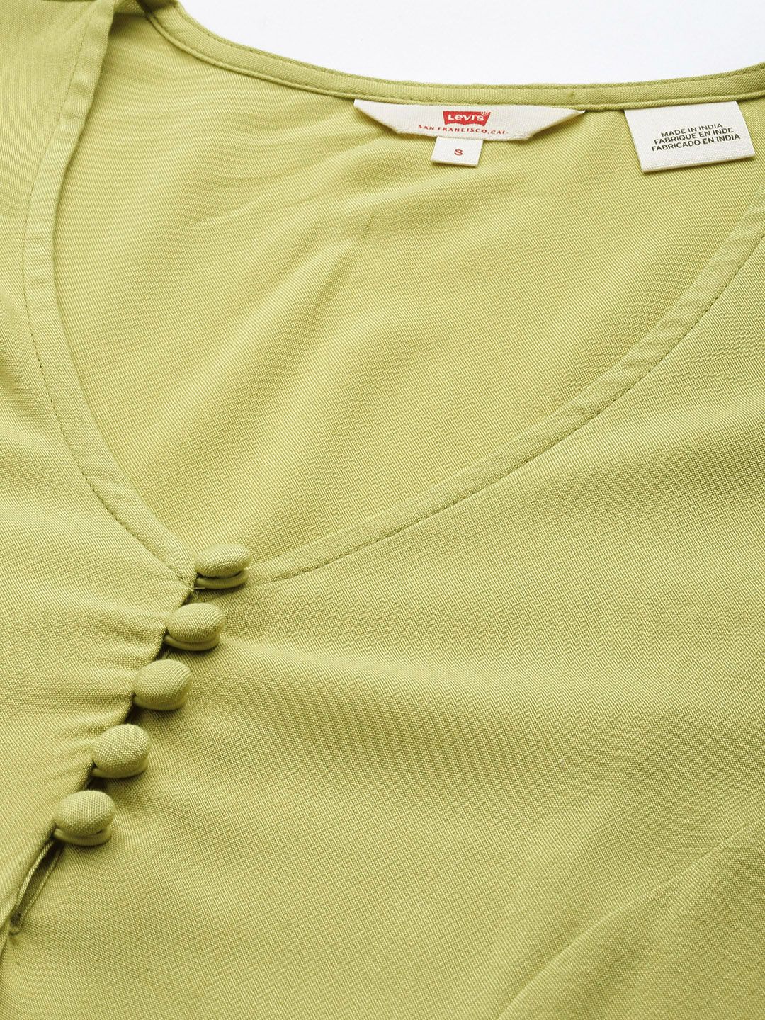 Women's Solid Green V Neck Dresses - 84391d5a123b074b013433e13d7bbe75 View