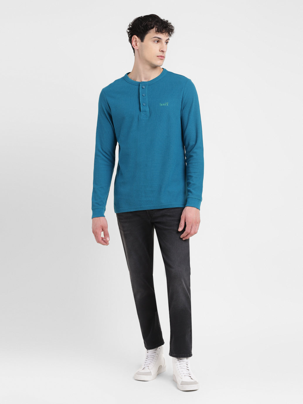 Men's Solid Henley Neck T-shirt - ac88fb93-6d0e-4c31-8c56-e457a26f1b8d View