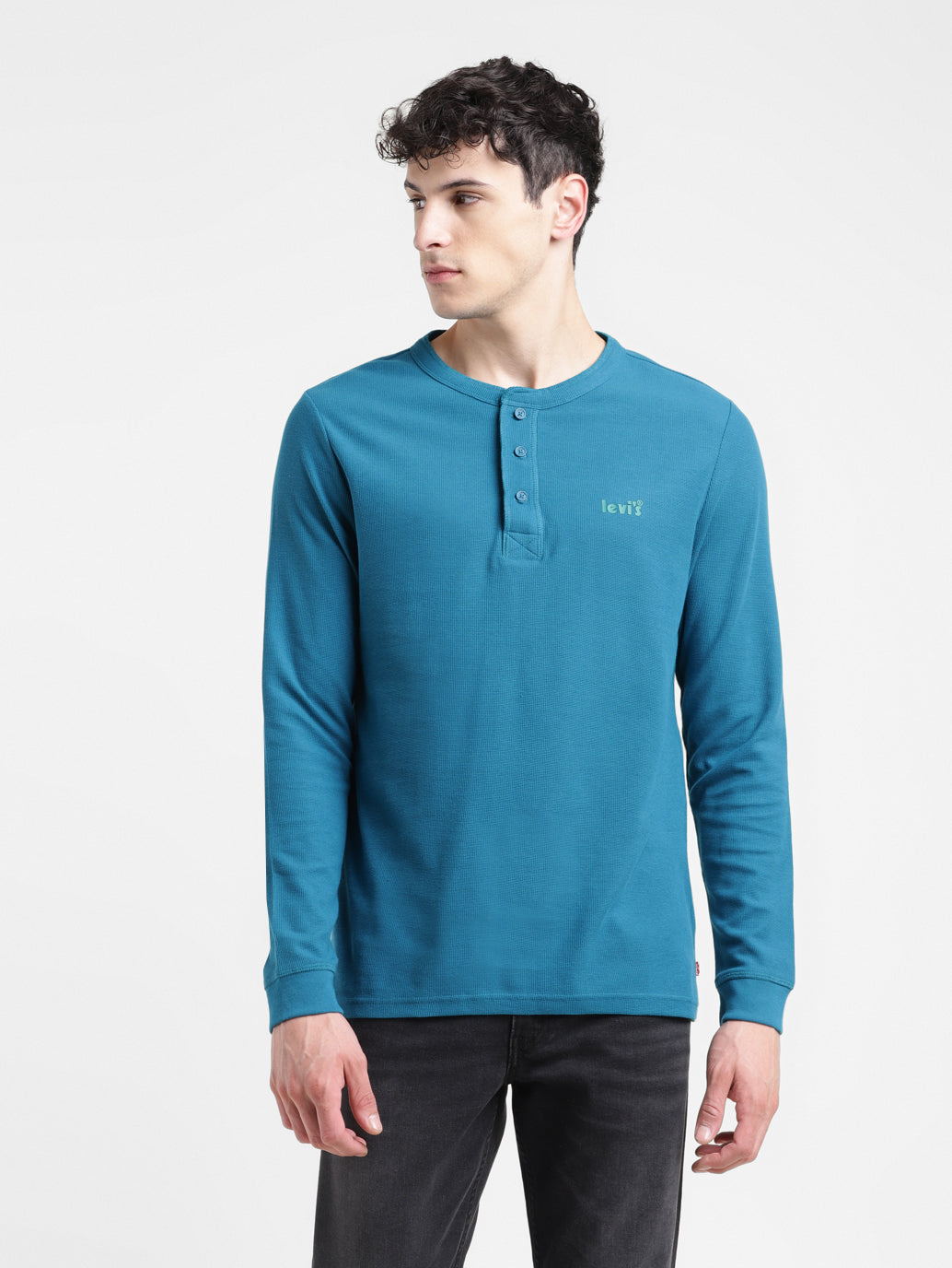 Men's Solid Henley Neck T-shirt - 83eac64b-b529-4426-bc3f-b209a217a8b9 View