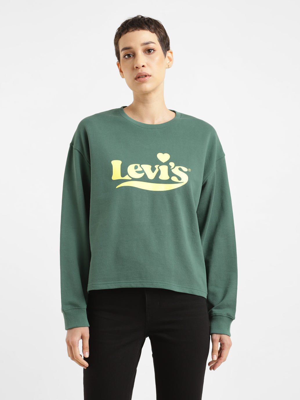 Women's Brand Logo Crew Neck Sweatshirt - 63e1f372-54dd-47ad-9604-6fa2ee1c94f7 View