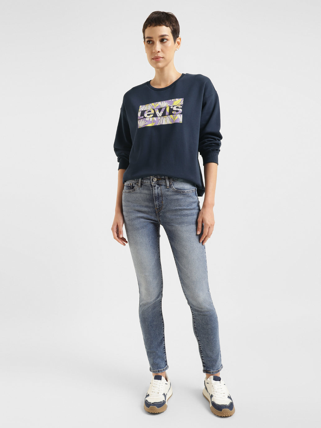 Women's Brand Logo Crew Neck Sweatshirt - 6dd70175-b14c-4660-adcb-c72884eb5f96 View