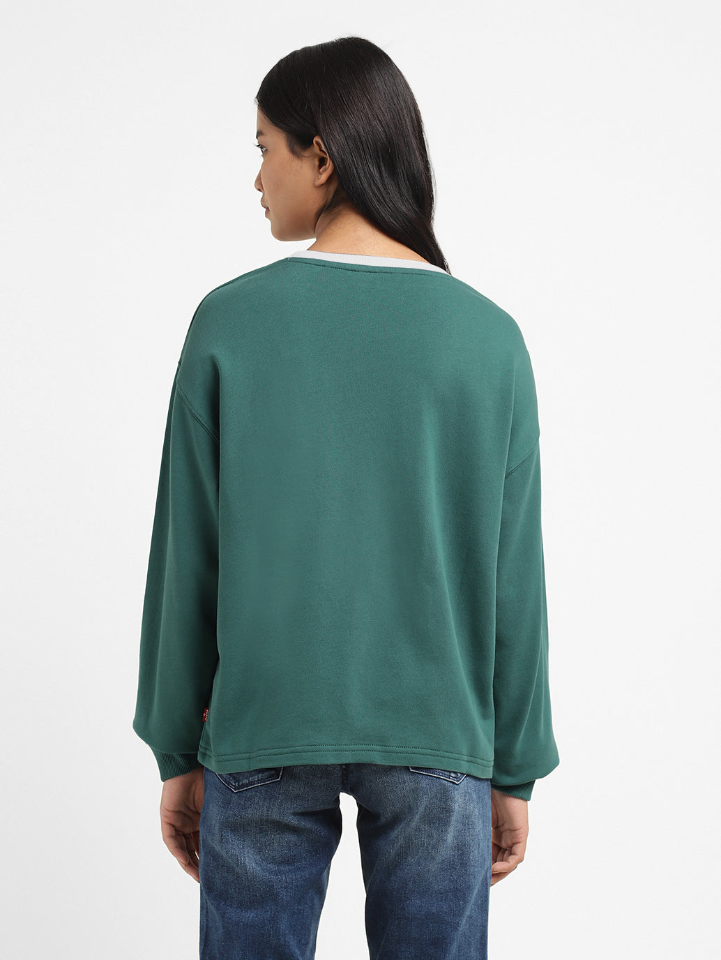 Womens Printed Crew Neck Sweatshirts - 865f45e3-b2c0-461e-954d-e58520b22945 View