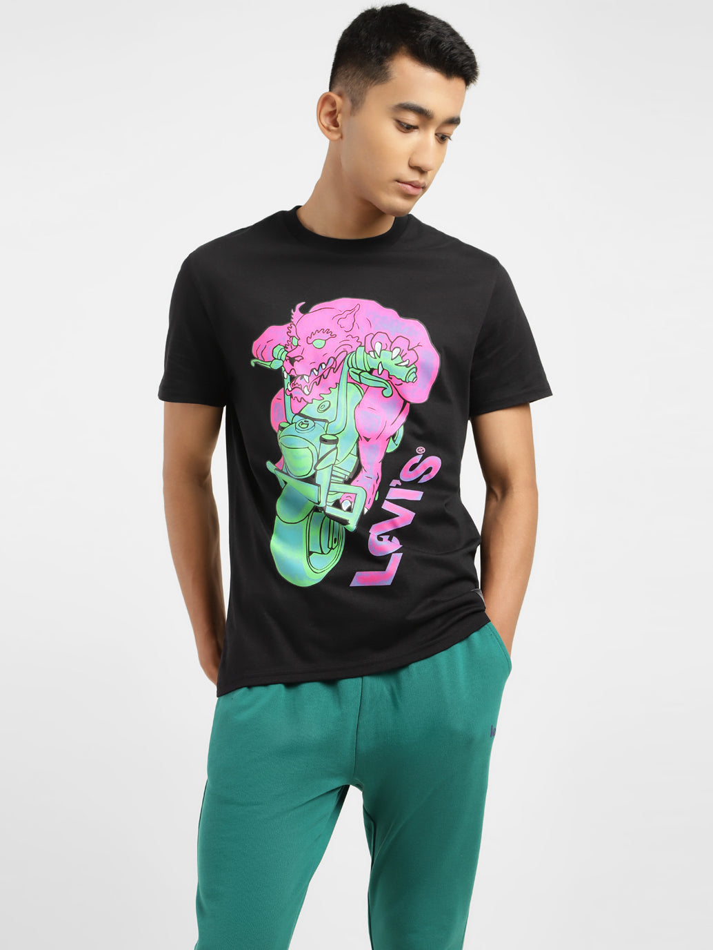 Men's Graphic Print Slim Fit T-shirt - a3596707-77e8-4160-8b71-34eb4f7e7025 View