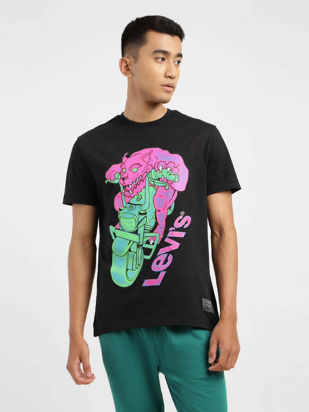 Men's Graphic Print Slim Fit T-shirt - 2d73fc6a-0c11-4dfb-920a-406cc4d31335 View