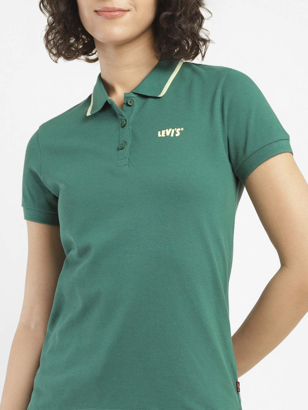 Women's Solid Polo T-shirt - FrontDetails View