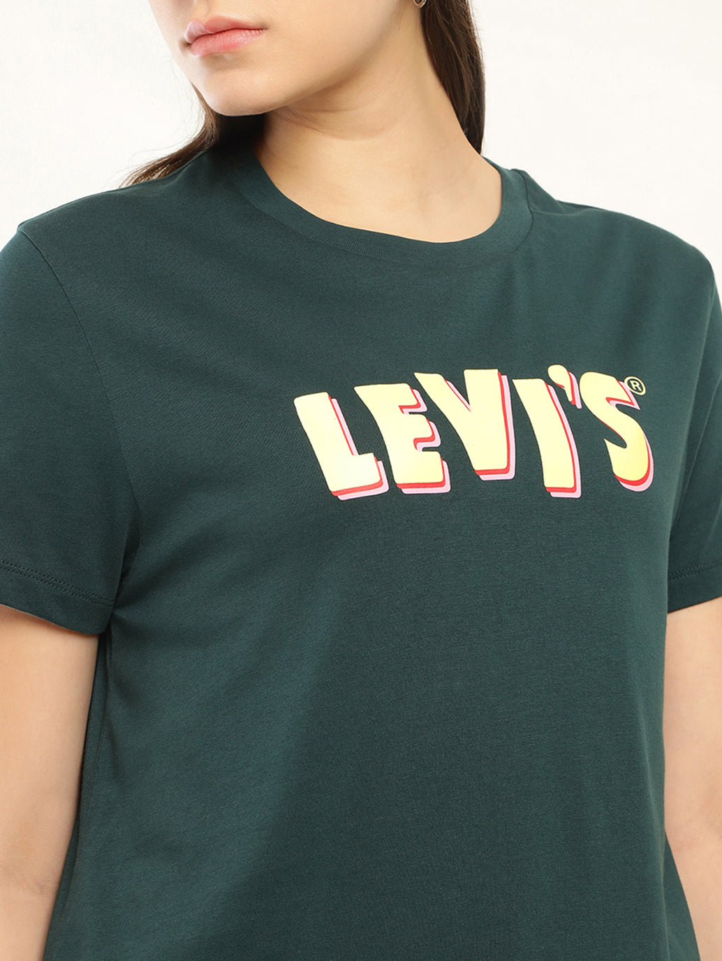 Women's Brand Logo Relaxed Fit T-shirt - Detail View