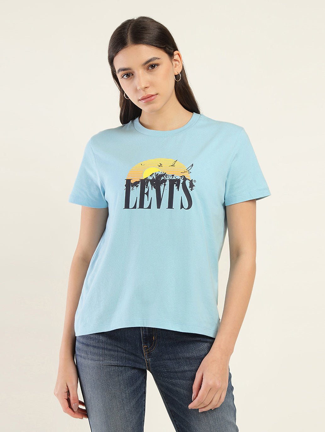 Women's Graphic Print Relaxed Fit T-shirt - Front View