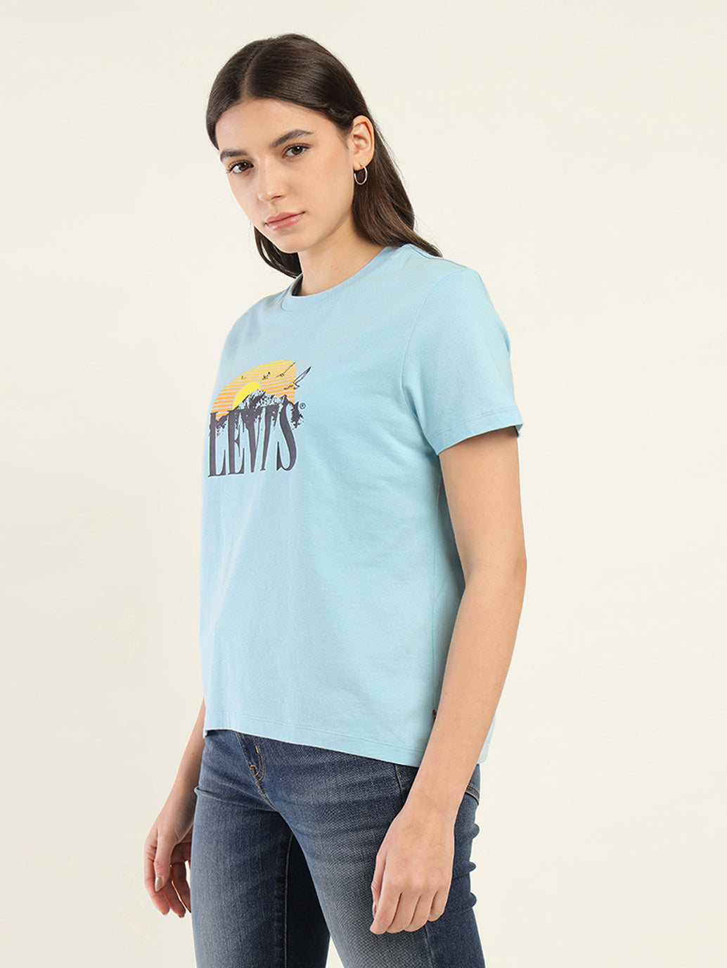 Women's Graphic Print Relaxed Fit T-shirt - Side View