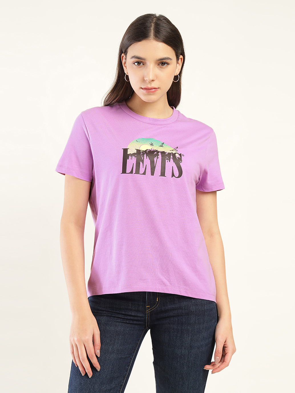 Women's Graphic Print Relaxed Fit T-shirt - Front View