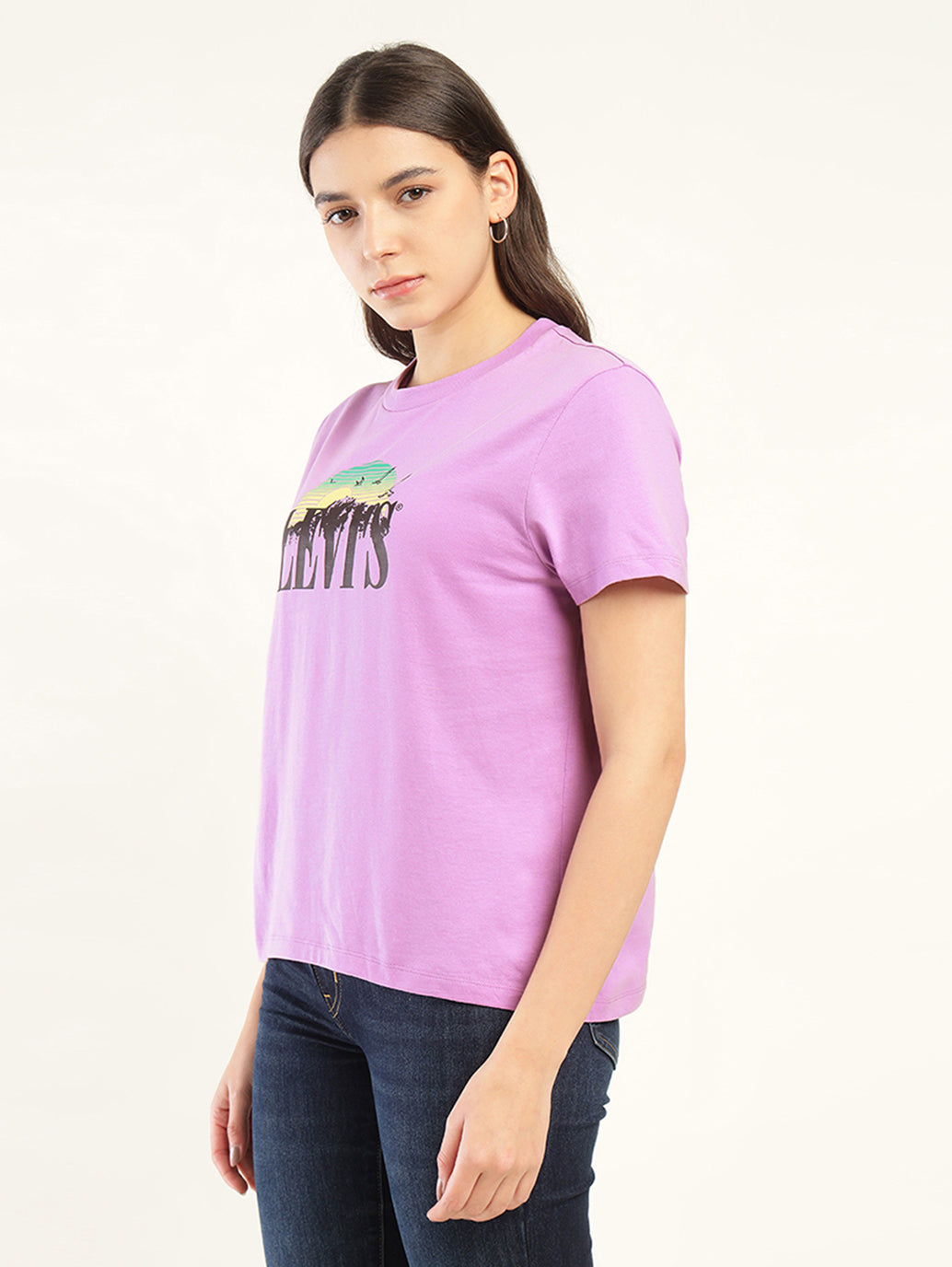 Women's Graphic Print Relaxed Fit T-shirt - Side View