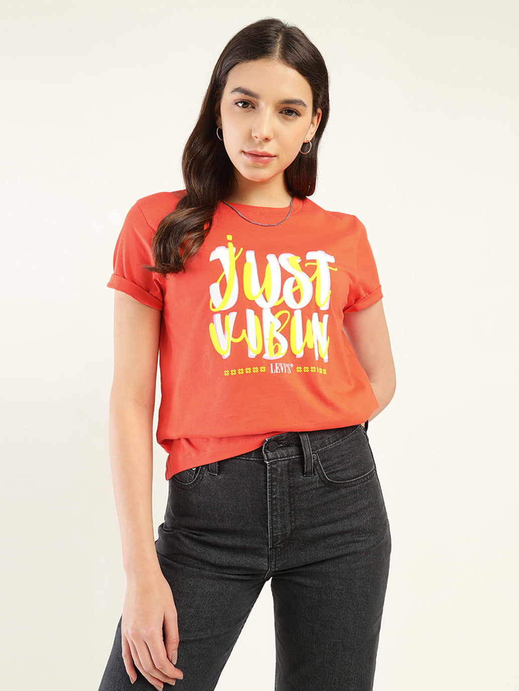 Women's Typography Print Relaxed Fit T-Shirt - Styleshot View
