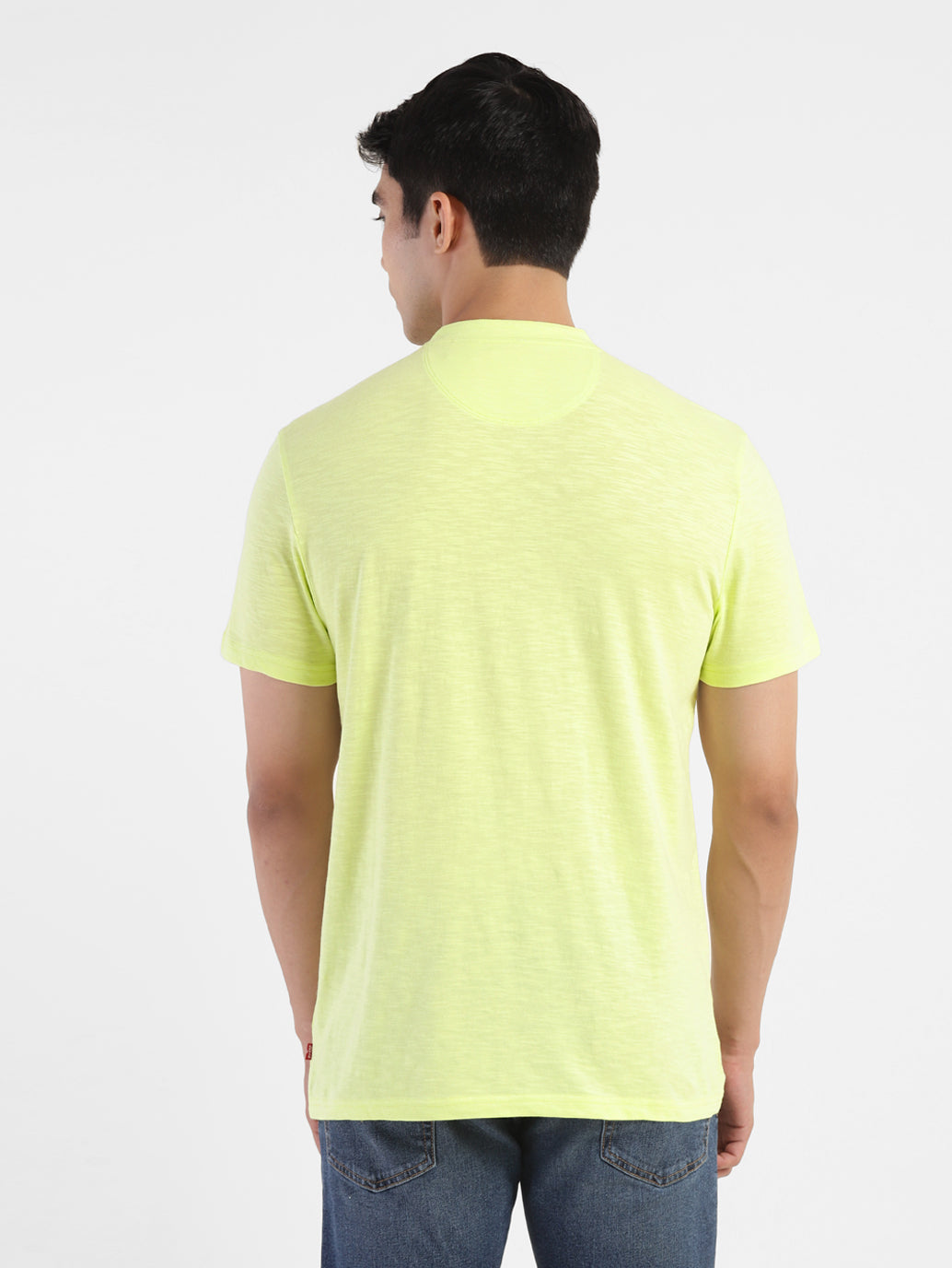 Men's Self Design Henley T-shirt Yellow - da189043-2935-4f77-bc22-ced661da08e6 View