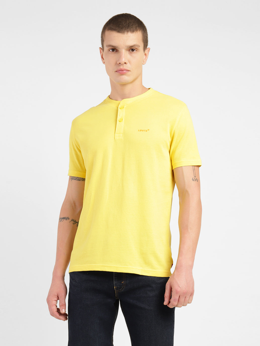 Men's Solid Henley T-shirt - 1f0e6136-906a-4c88-85ea-ee24f8c93694 View