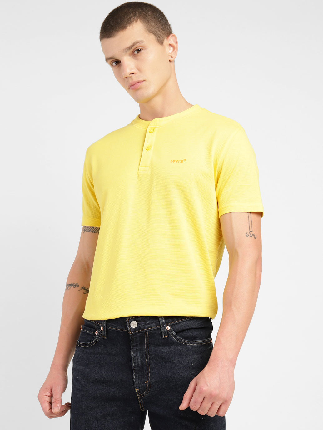 Men's Solid Henley T-shirt - 4b54391a-cba1-4e98-8fb0-4433a92a6e23 View