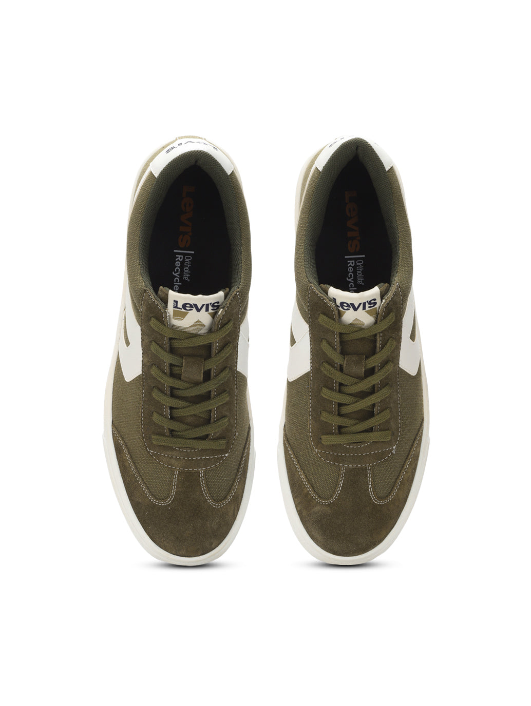 Men's Suede Olive Casual Shoes - FrontSet View