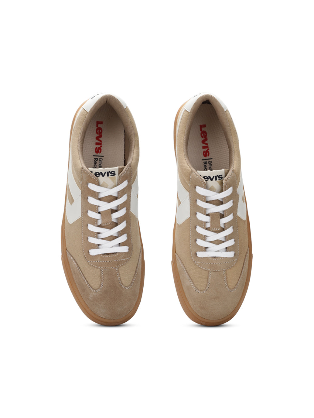 Men's Suede Beige Casual Shoes - FrontSet View